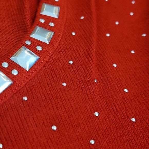 🤸♀️3 for 12🤸♂️ NWT Cathy Daniels Red Knit Sweater - Picture 4 of 4